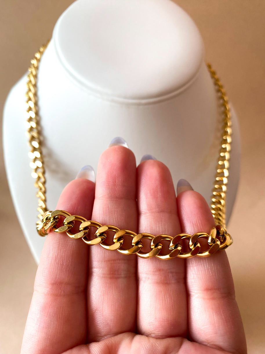 Golden Big Links Men Large Steel Necklace