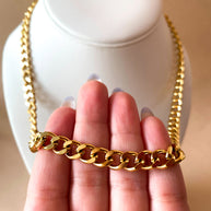 Golden Big Links Men Large Steel Necklace