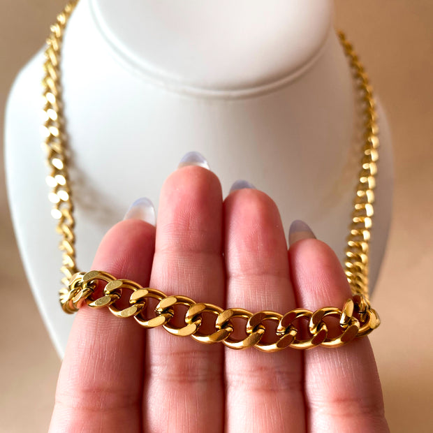 Golden Big Links Men Large Steel Necklace