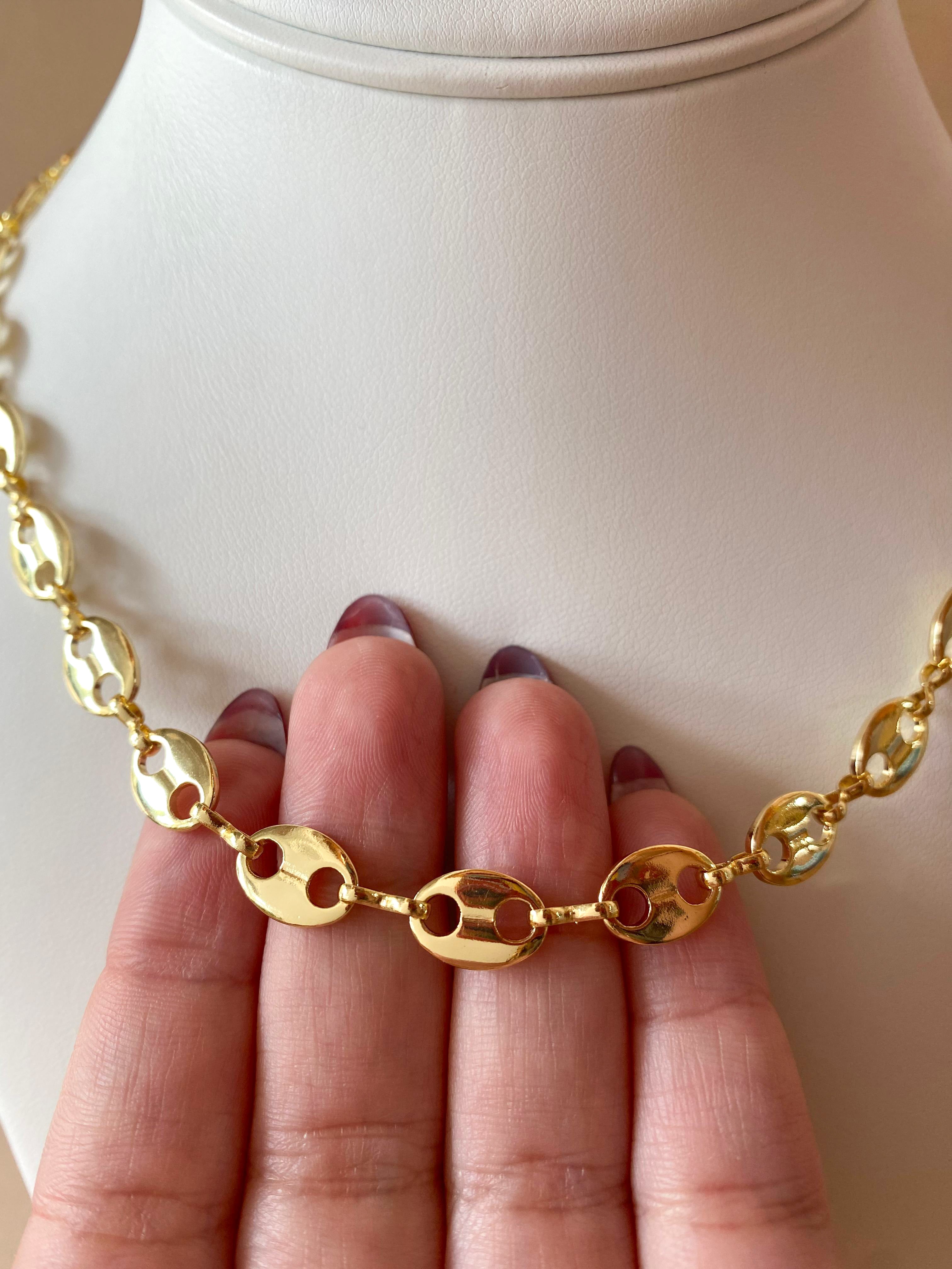 Big Coffee Grain Style Golden Necklace
