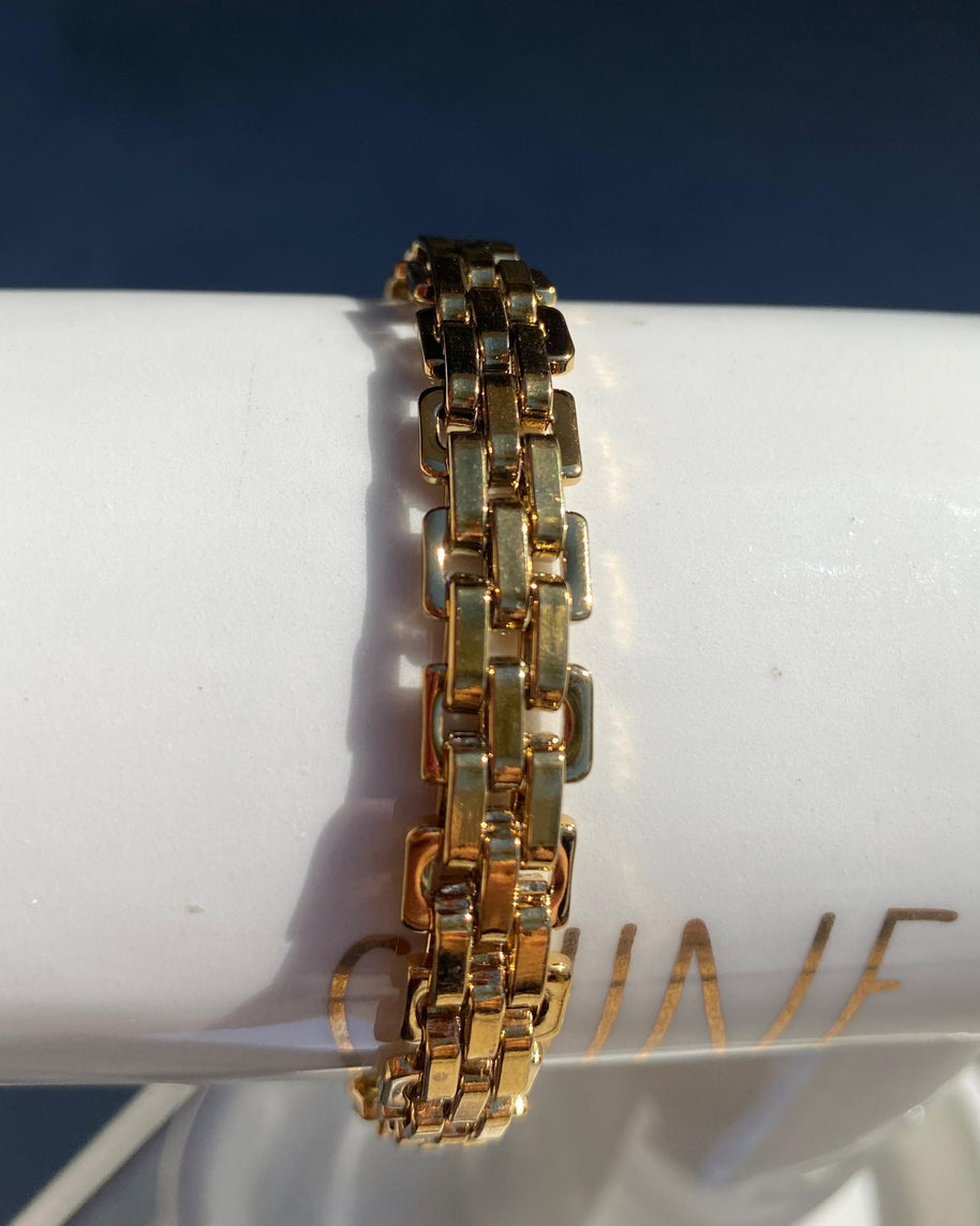 Golden Steel Thick Bracelet for Men