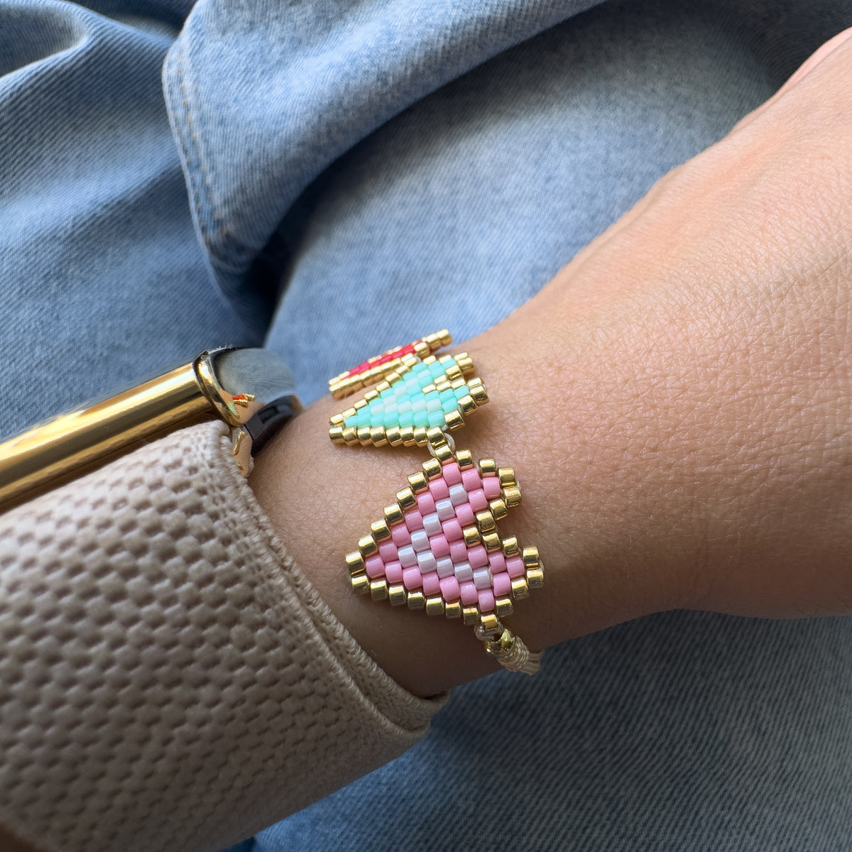 Multi Heart Colorful Miyuki Style Adjustable Bracelet