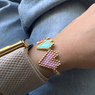 Multi Heart Colorful Miyuki Style Adjustable Bracelet