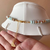 Dragonfly in Light Blue Beads Necklace
