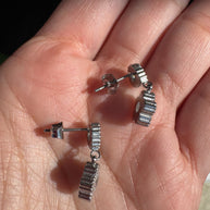 Silver Heart & Flowers Steel Earrings