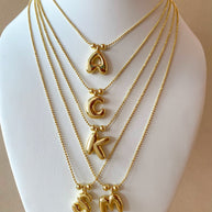 Adjustable Initials Bubble Charms Necklace