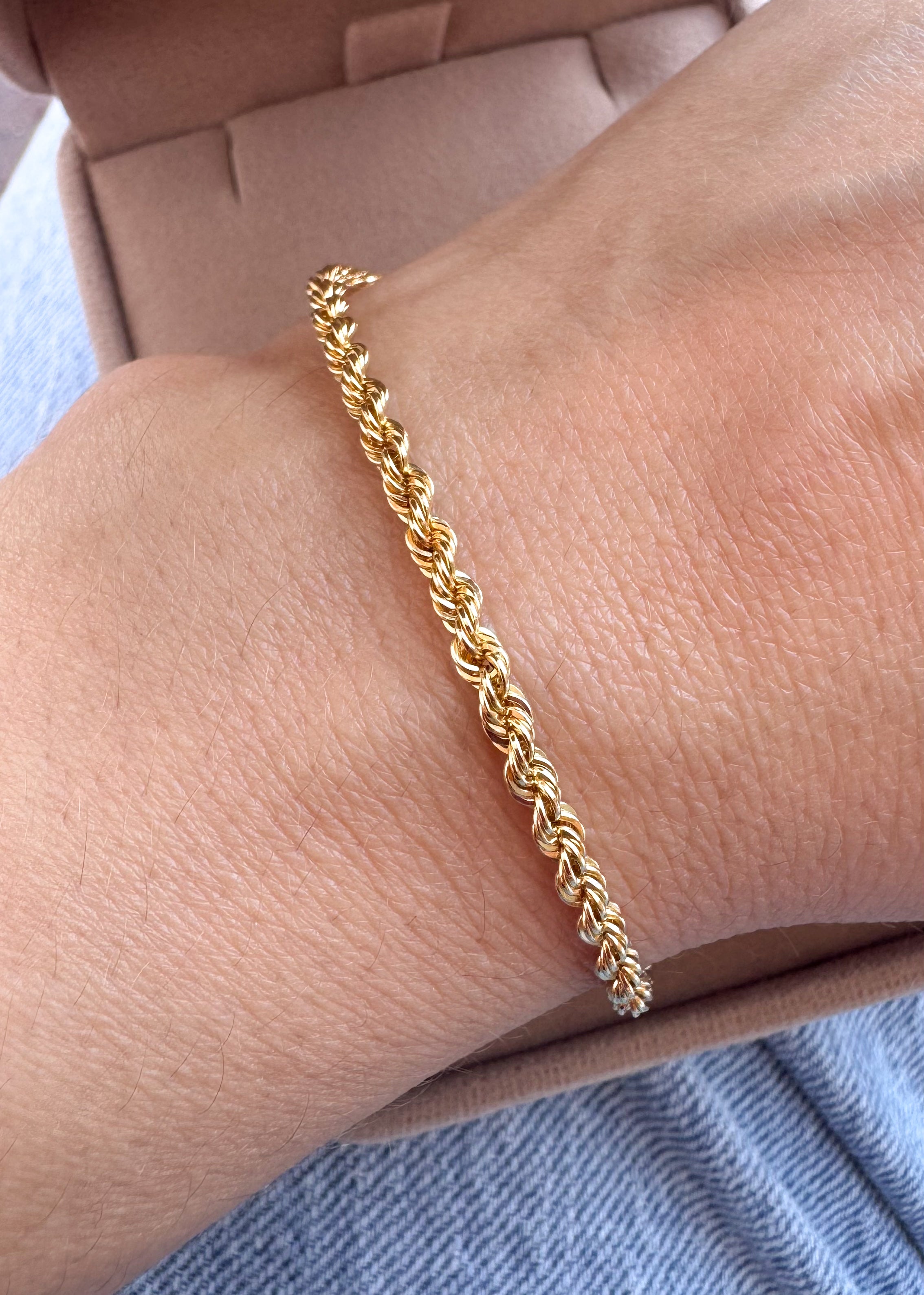 Italian 18k Solid Gold (750) Rope Bracelet