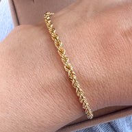Italian 18k Solid Gold (750) Rope Bracelet