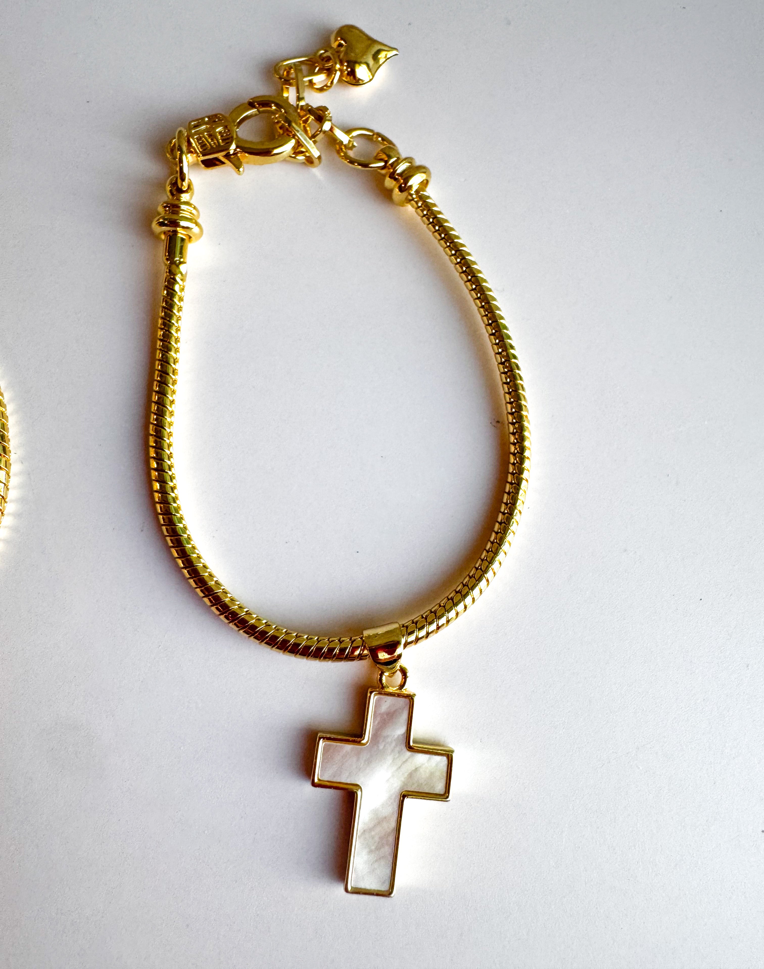 Cross Mother of Pearl Bracelet
