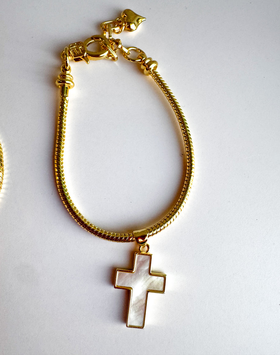 Cross Mother of Pearl Bracelet