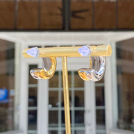 2 Gold Medium Steel Earrings