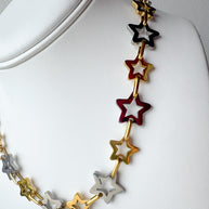 Golden & Silver Star Pattern Necklace