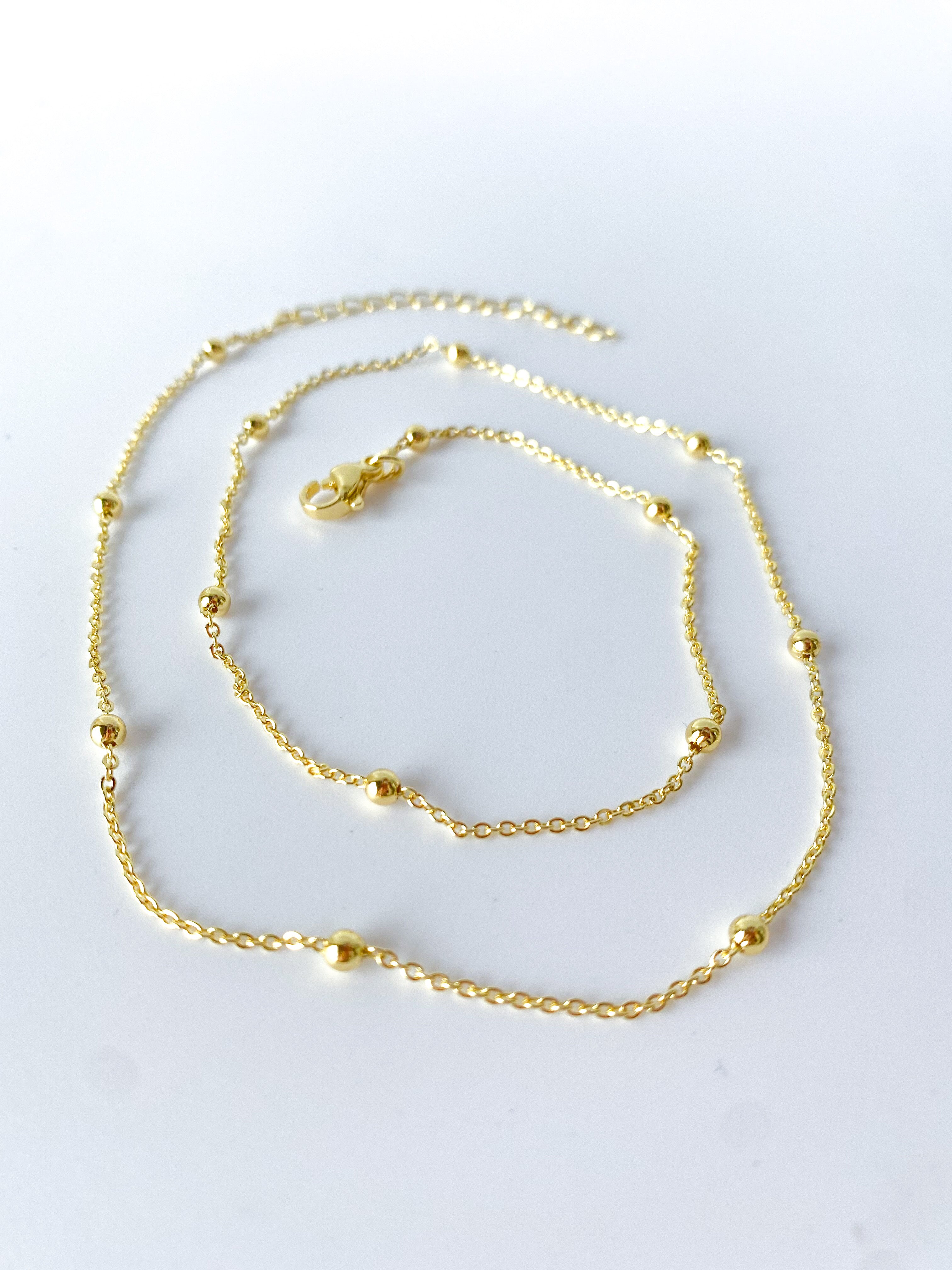 Golden Plain Little Beads Chain
