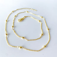 Golden Plain Little Beads Chain
