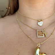 Golden Heart & Religious Necklace