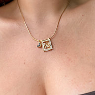 Faith and Black Heart Adjustable Necklace