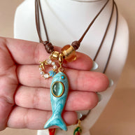 Different Styles of Fish Leather Adjustable Necklaces