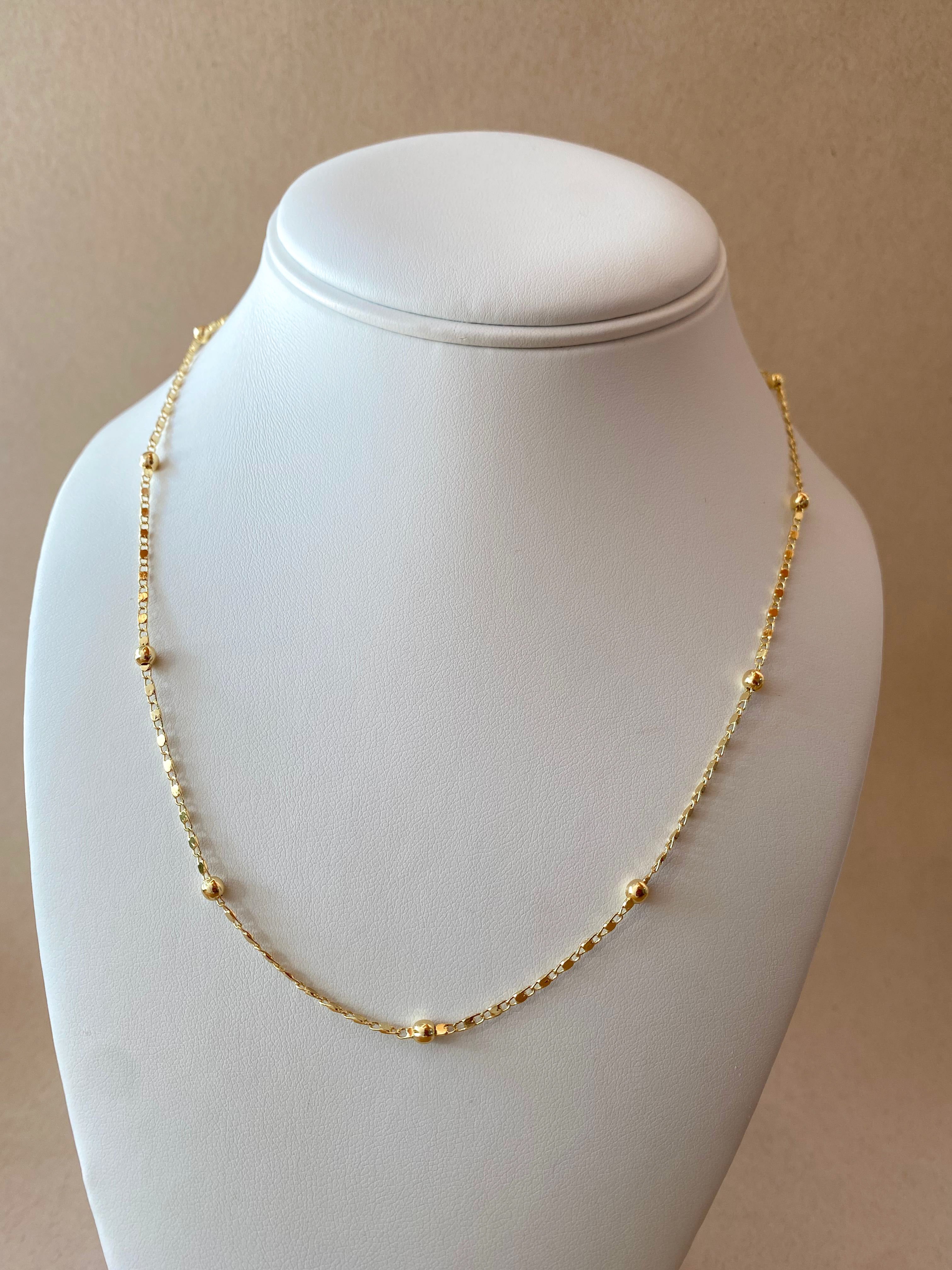 Links and Balls Pattern Plain Golden Chain
