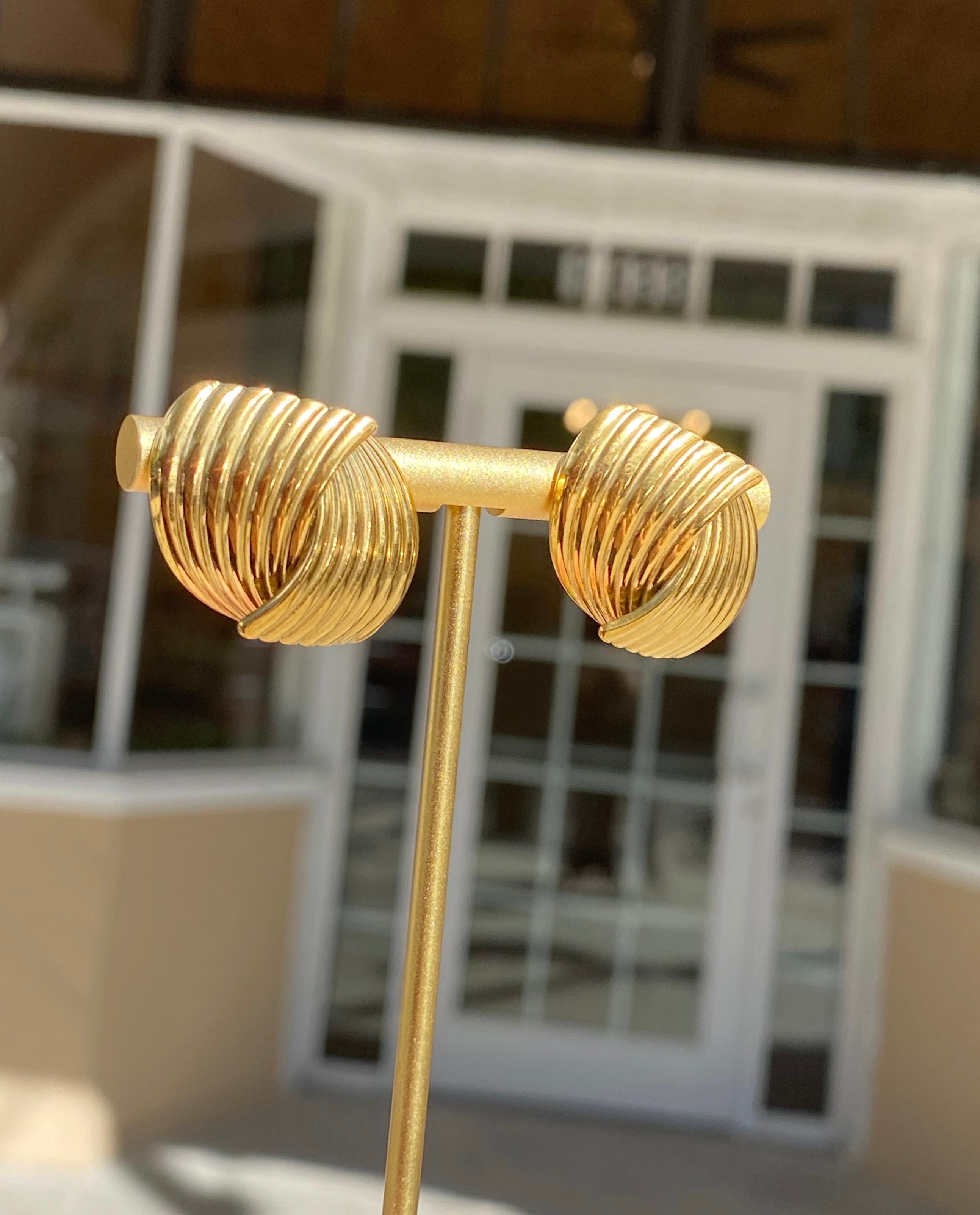 Golden Medium Steel Earrings