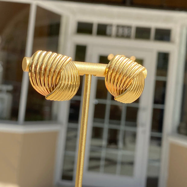 Golden Medium Steel Earrings