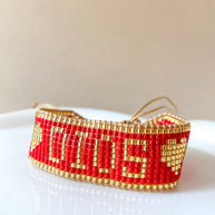 Jesus & God Red, Gold and Blue Miyuki Handmade Adjustable Bracelet