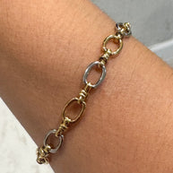 Silver & Gold Links Bracelet