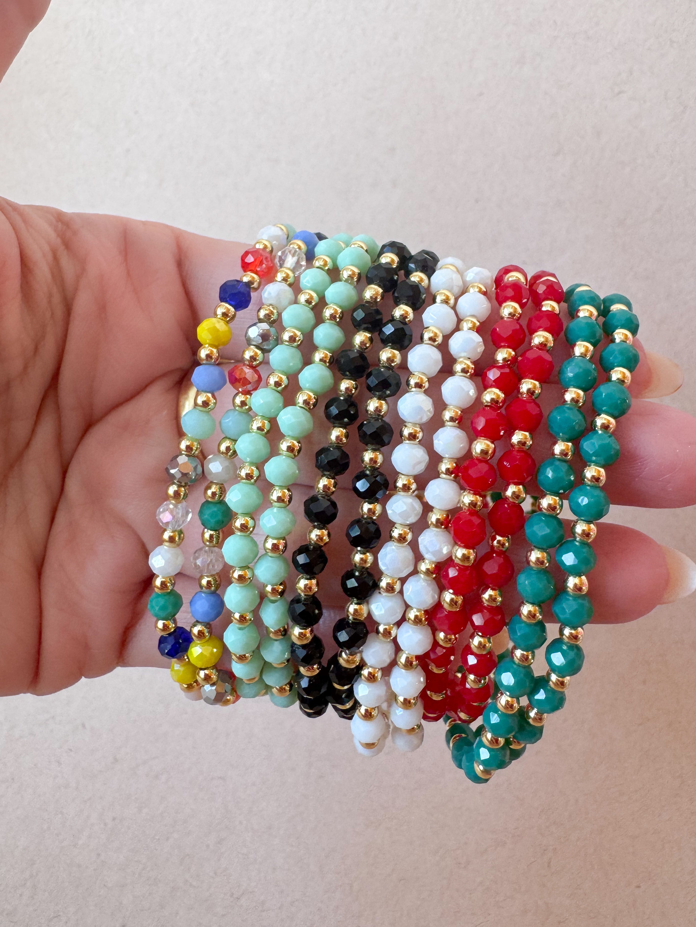 Plain Crystals Colorful Style Bracelets