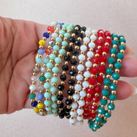Plain Crystals Colorful Style Bracelets