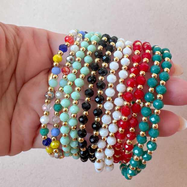 Plain Crystals Colorful Style Bracelets