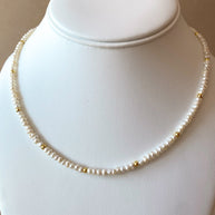 Little Pearls and Golden Balls Pattern Necklace