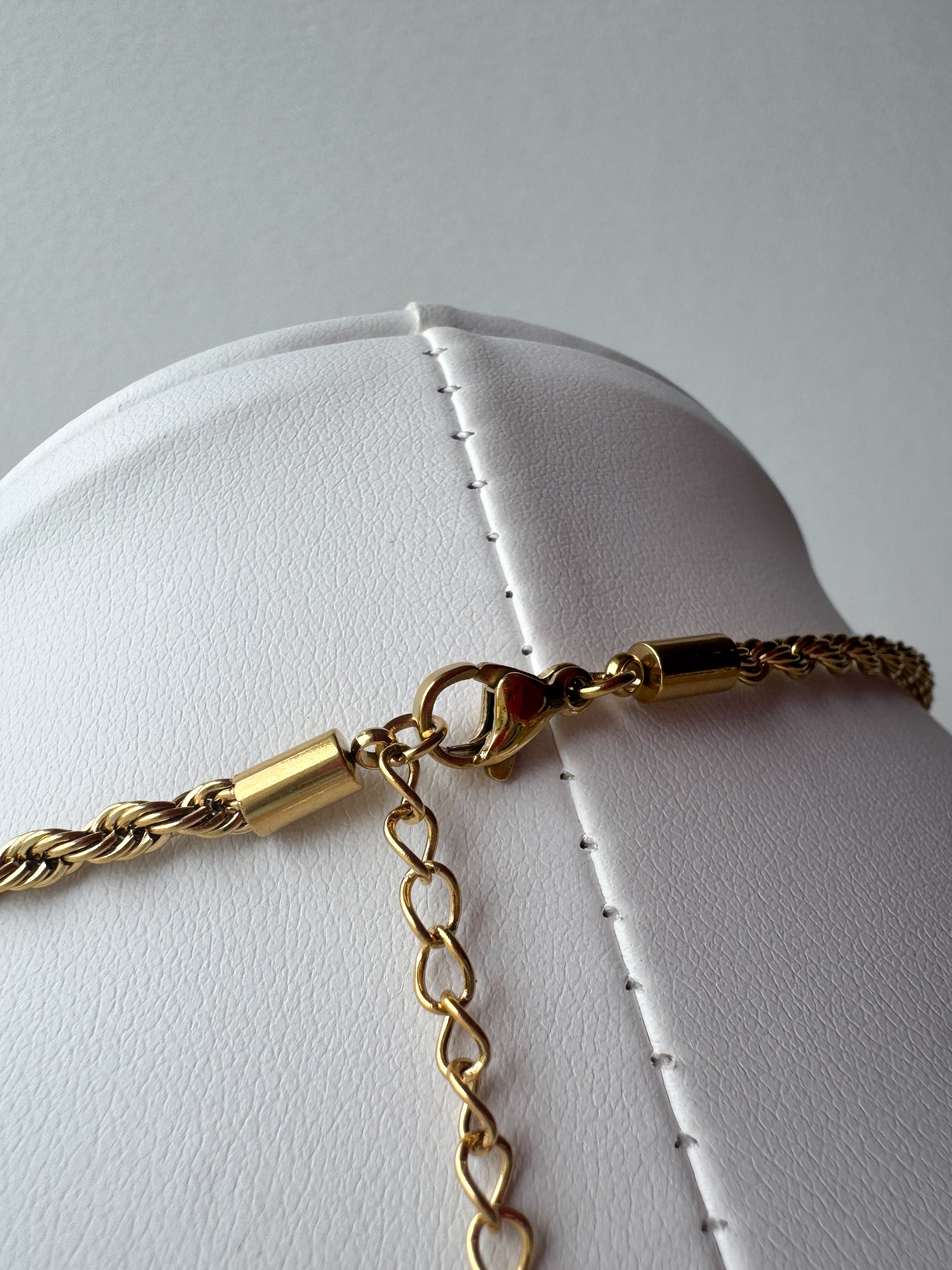 Large Golden Steel Plain Necklace