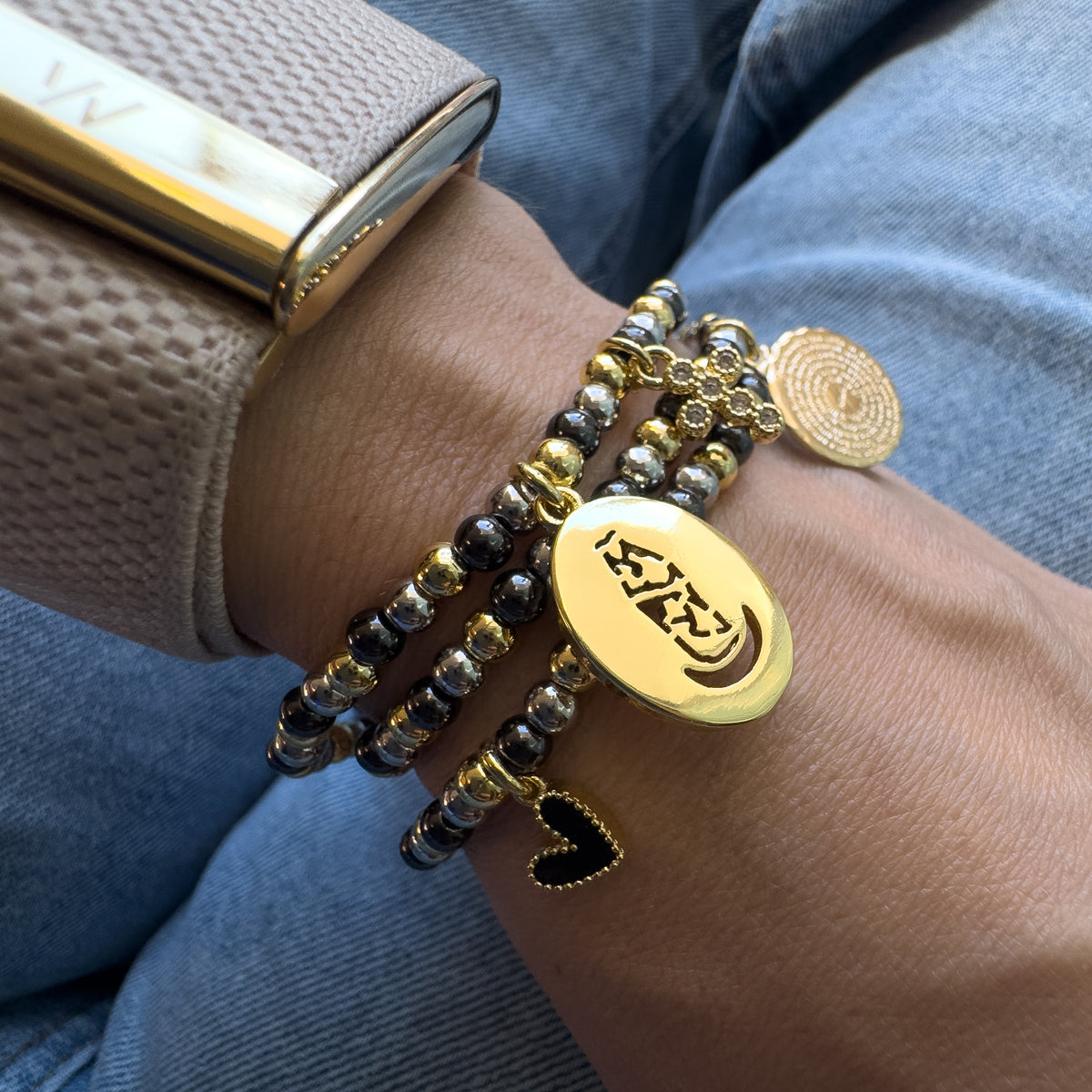 Chinita Virgin Variety of Religious Charms in Adjustable Bracelet