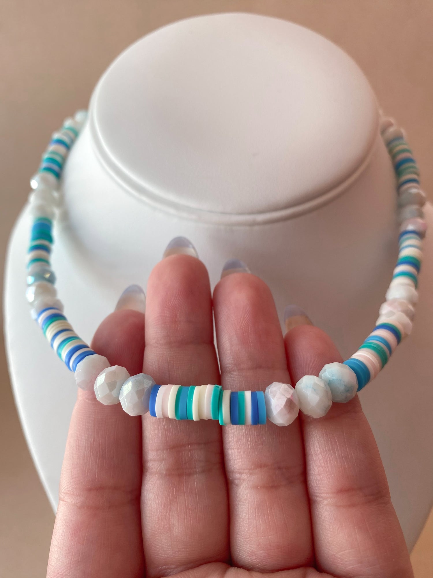 Blue Gems Beads Necklace