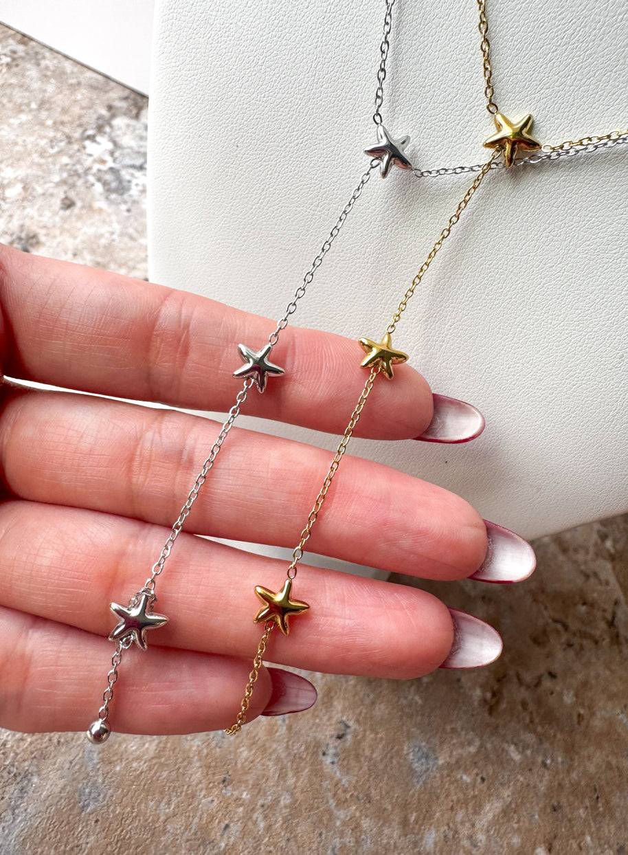 Silver & Gold Stars Necklace