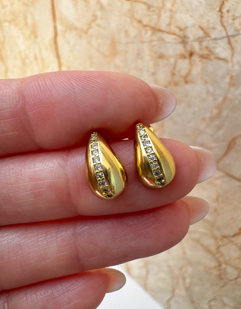 Aretes Gotita con Cristales