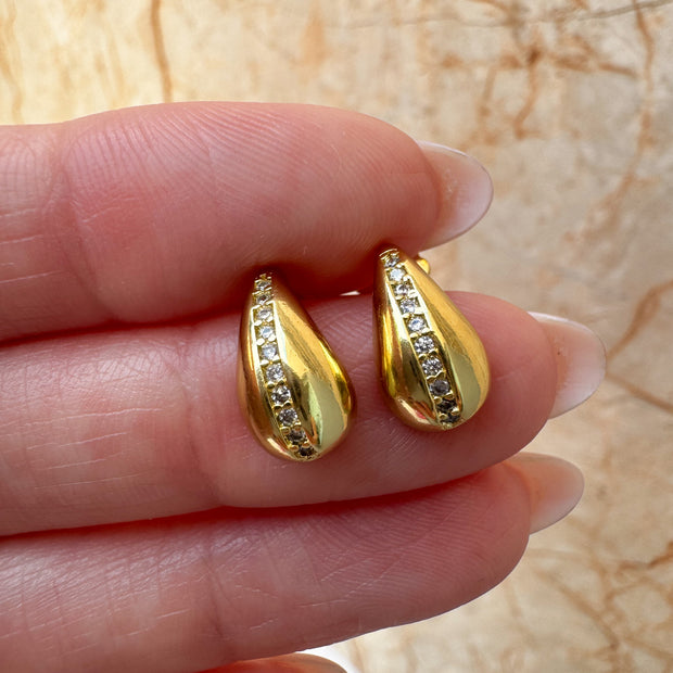 Aretes Gotita con Cristales