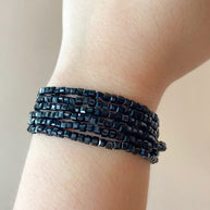 Black Crystals Layers Adjustable Bracelet