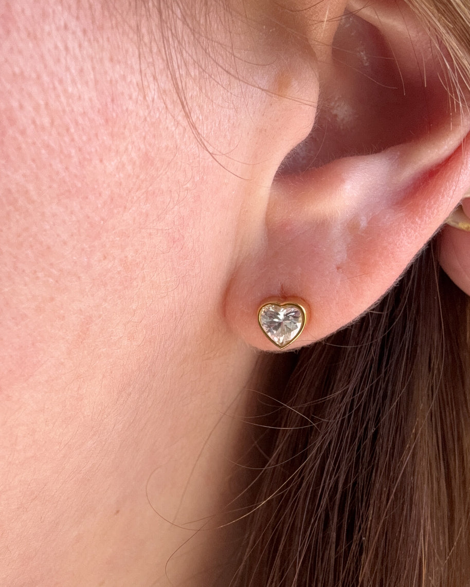 Little Crystal Heart Earrings