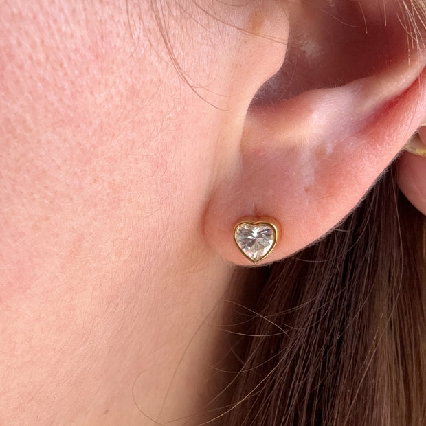 Little Crystal Heart Earrings