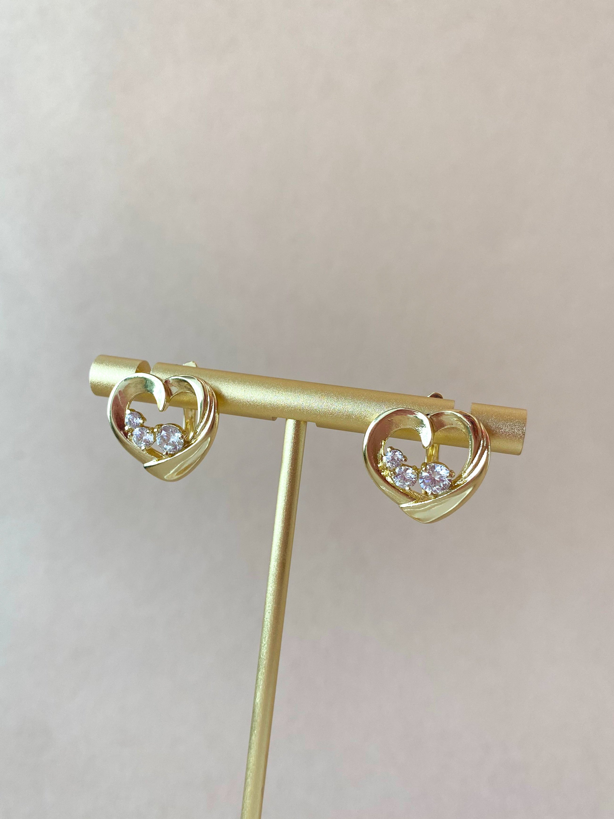Heart Shape Crystals Earrings
