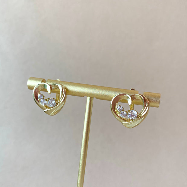 Heart Shape Crystals Earrings