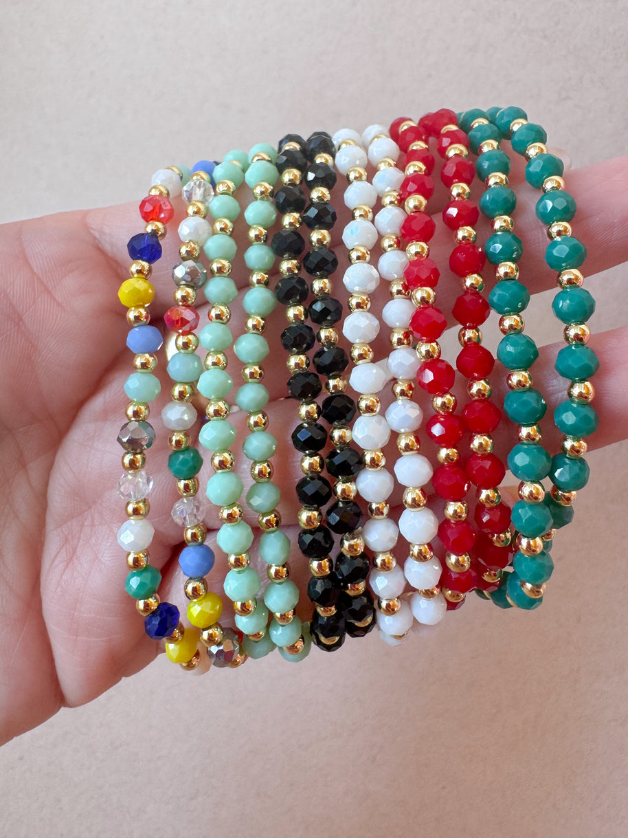 Plain Crystals Colorful Style Bracelets