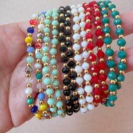 Plain Crystals Colorful Style Bracelets