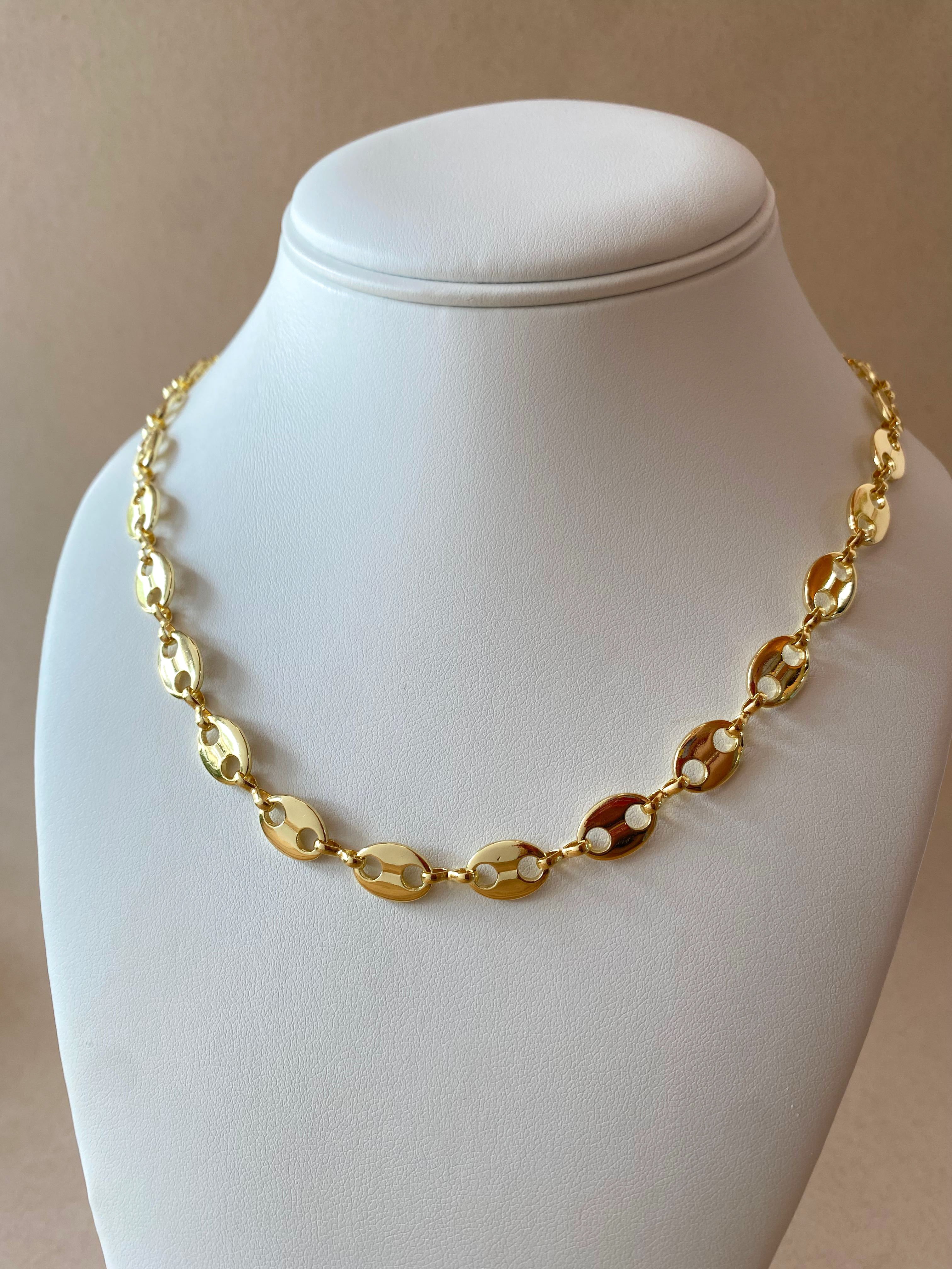 Big Coffee Grain Style Golden Necklace