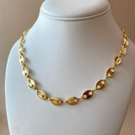 Big Coffee Grain Style Golden Necklace