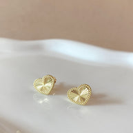 Little Heart Shape Shiny Golden Earrings