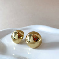 Golden Steel Circular Big Earrings