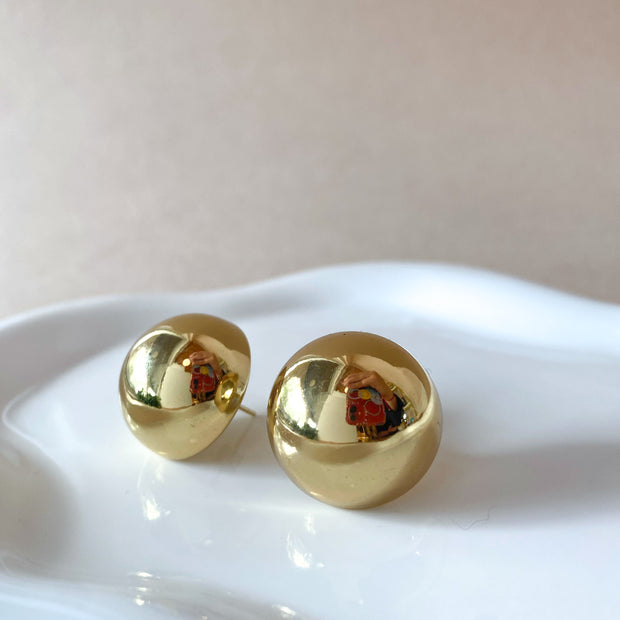 Golden Steel Circular Big Earrings