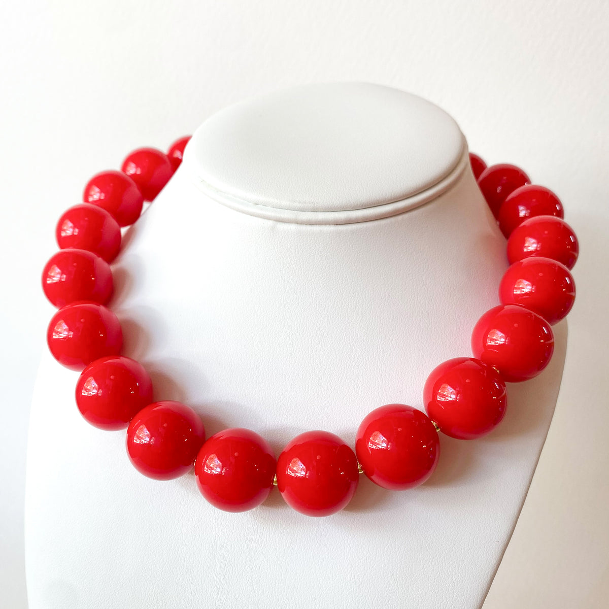 Red Acrylic Big Beads Necklace