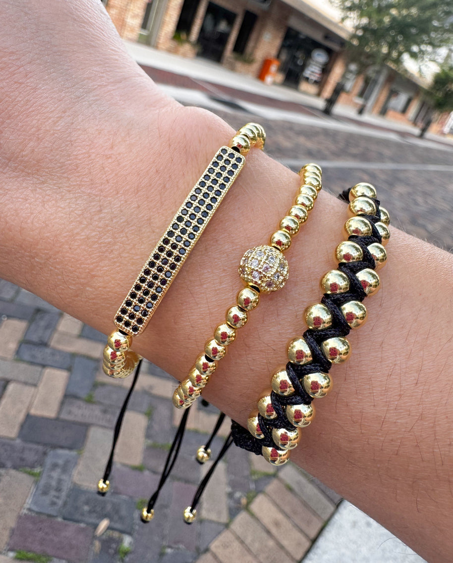 Pulseras Ajustables Doradas + Set